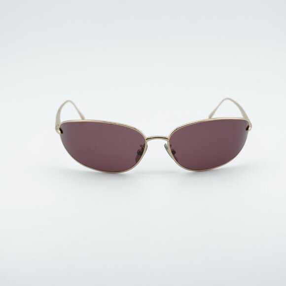 Loewe LW40164U 32U Sunglasses Gold Oval Frame, Purple Lenses main image 7